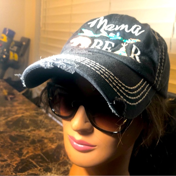 Kbthos Vintage Mama Bear Women’s Gray Adjustable Cap - Picture 1 of 9